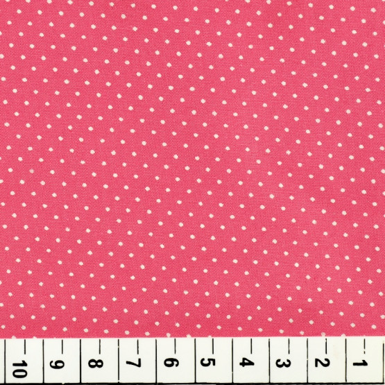 Tricoline estampada micro bolas - branca fundo rosa100% algodão