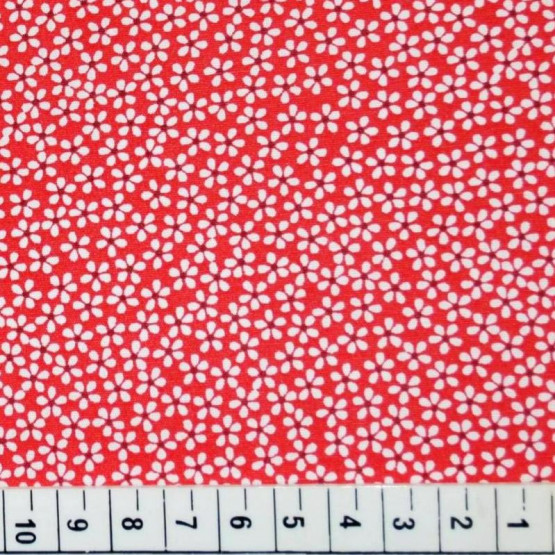 Tricoline estampada floral vermelho 100% algodão