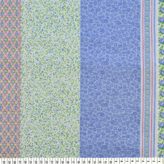 Tricoline estampada barrada floral azul 100% algodão