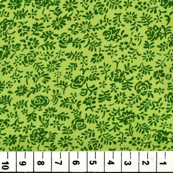 Tricoline estampada floral verde 100% algodão