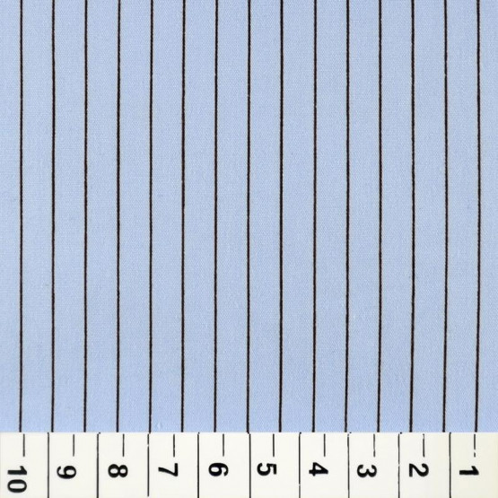 Tricoline estampada listras pretas e fundo azul 100% algodão