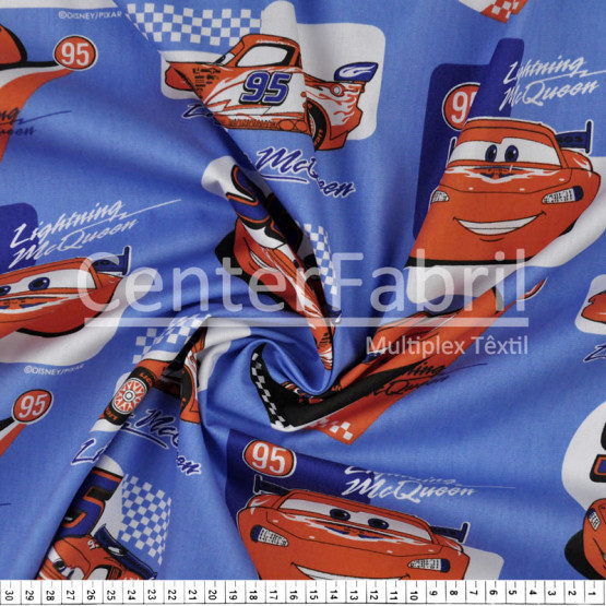 Tricoline Estampado Coleção Disney - Carros Mcqueen Larg.148cm 100%Algodão