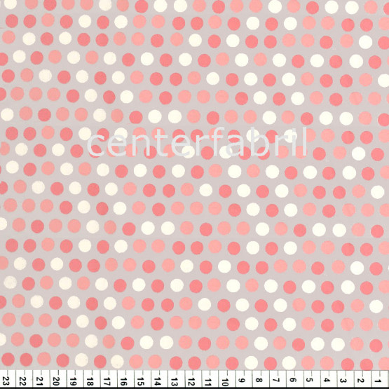 Tecido Tricoline Est New Pattern Dots Girls Bege Largura 150cm 100%Algodão - 130gr/m²