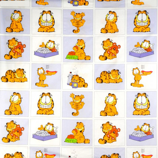 Tricoline Estampado Coleção Garfield-Painel ( QUADRO 21cm x 150cm,preço por quadro ) 100%Algodão. Conserv1-J/2-2/3-2/5-3/6-1