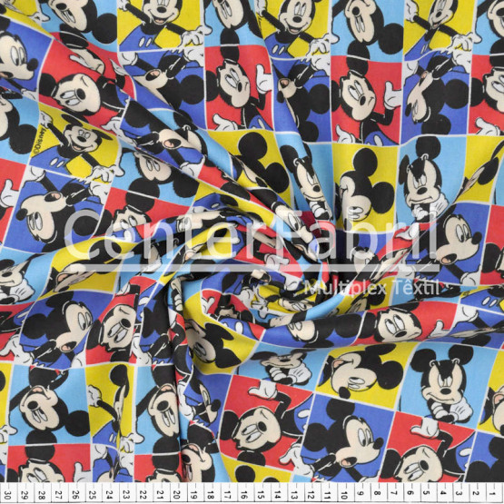 Tricoline Estampado Coleção Disney - Mickey Faces Larg.148cm 100%Algodão