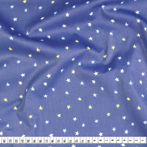 Tricoline Estampado Coleção Piv-Cat Estrelas Fdo Marinho Larg.150cm 100%Algodão Conserv1-J/2-2/3-2/5-3/6-1