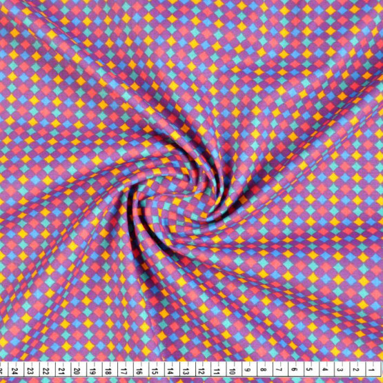 Tricoline Estampado Coleção Cashemere -Compose Geometrico Renata Blanco Larg.150cm 100%Algodão