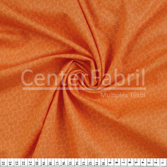 Tecido Tricoline Est Roda Cores - Cashmere Fdo Laranja Larg.150cm 100%Algodão 115gr/m² Conserv1-J/2-2/3-2/
