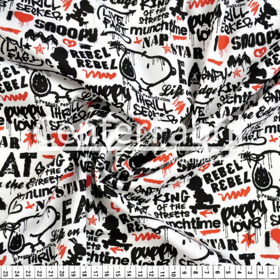Tricoline Estampado Coleção Snoopy Grafffiti Larg.150cm 100%Algodão - 115gr/m² Conserv1-J/2-2/3-2/5-3/6-1