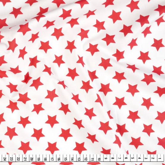 Tricoline Estampado Coleção Navy Estrela Vermelho Larg.150cm 100%Algodão