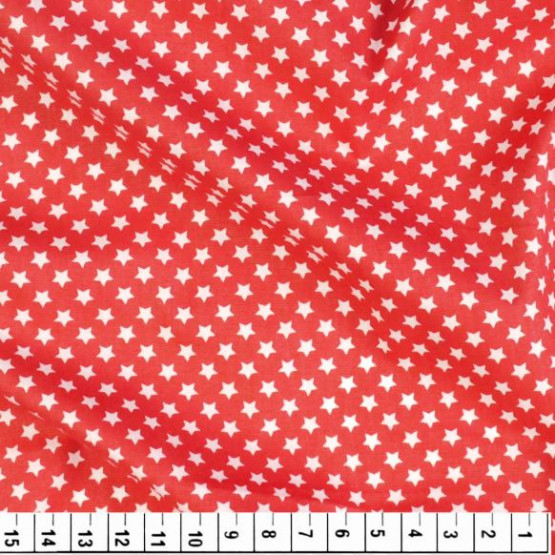 Tricoline Estampado Coleção Navy Estrela Menor Vermelho Larg.150cm 100%Algodão