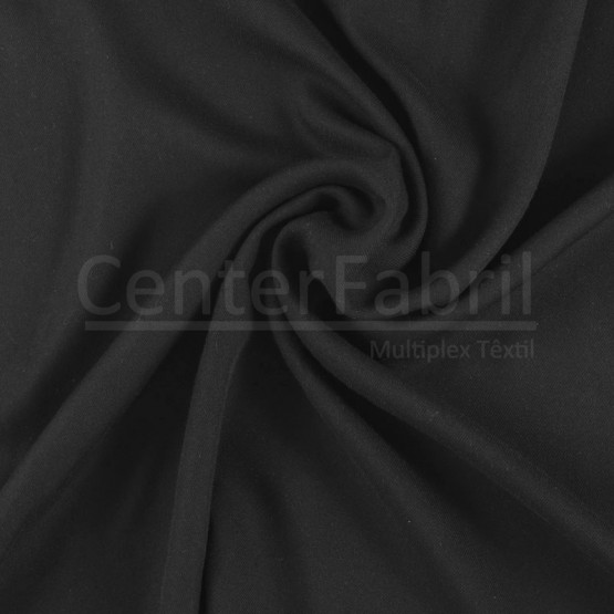 Tecido Viscose Sarjada Preto Larg140cm 100%Viscose 145gr/m2.Conserv1-N/2-2/3-2/5-3/6-1