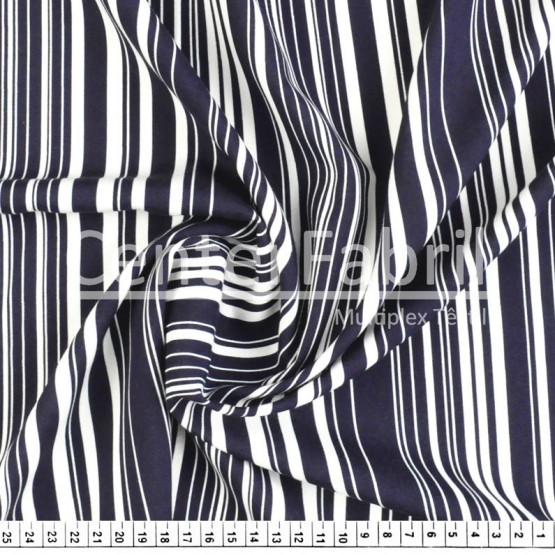 Tecido Viscose Estampa Listrado Marinho Larg 140cm 100%Viscose. 121gr/m² Conserv1-H/2-2/3-3/5-3/6-1
