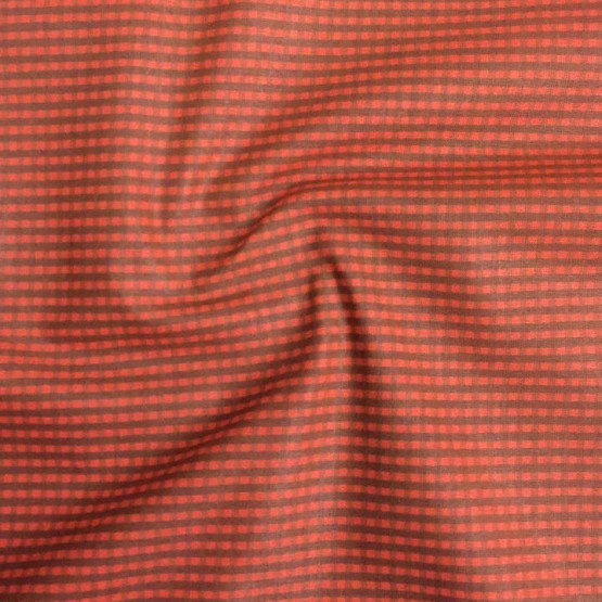Tecido Tricoline Estampa Micro cor Xadrez Tijolo Larg.150cm Comp.100% Algodão Preço por Metro -120gr/m² -LB,A2,S1,P3,LS5