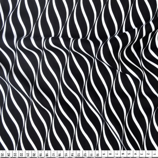 Tecido Viscose Estampa Geométrica Branco e Preto Larg.140cm 100%Viscose 104gr/m2