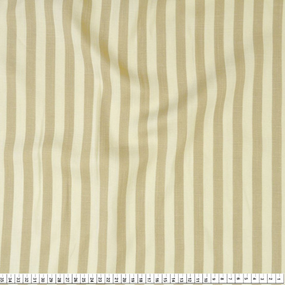 Tecido Viscose Flamê Estampa Listrado Cáqui e Marfim Larg.140cm 100%Viscose 136gr/m2 des15cor999