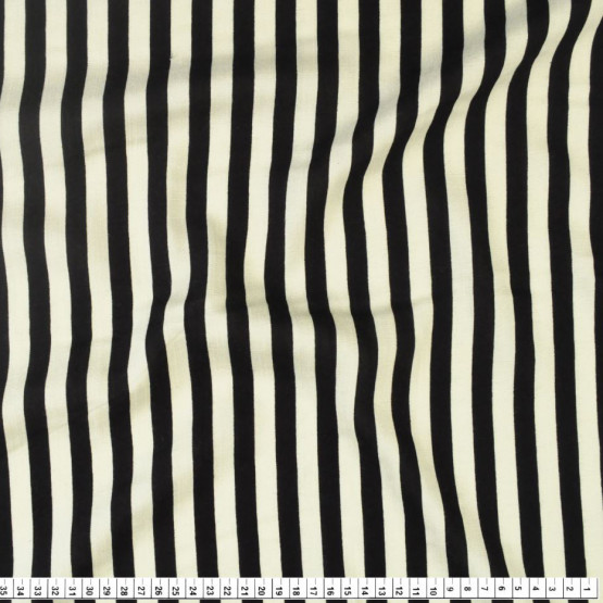 Tecido Viscose Flamê Estampa Listrado Preto e Marfim Larg.140cm 100%Viscose 136gr/m2 des14cor999