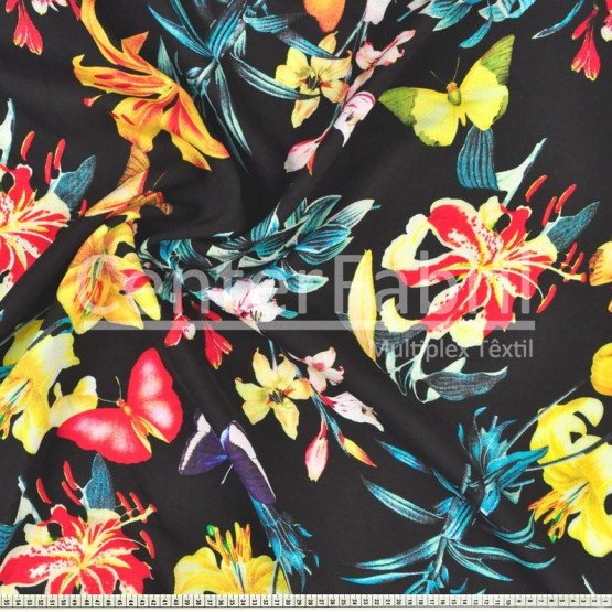 Tecido Viscose Estamp Digital Larg 145cm 100%Viscose 104gr/m2