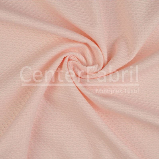 Tecido Piquet Colmeia Casa de Abelha/Favo cor: Rosa Claro Larg 1,40mt 100% algodão