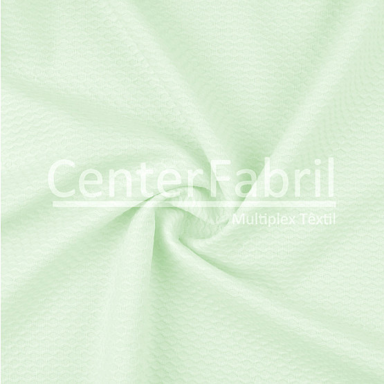 Tecido Piquet Colmeia Casa de Abelha/Favo  cor: Verde Claro Larg 1,40mt 100% algodão