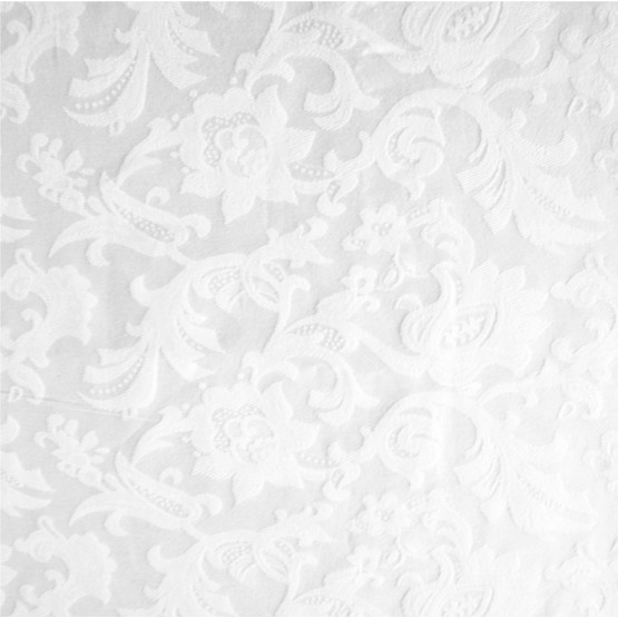 Tecido Percal Liso 400 Fios Jacquard Adamascado Giovanna Branco Largura 280cm 100% algodão 