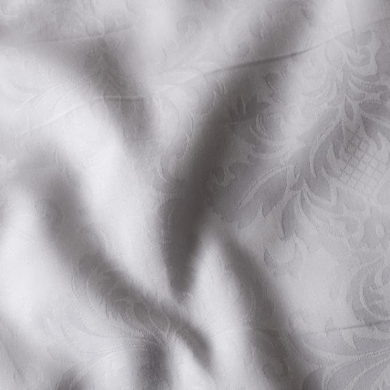 Tecido Percal 300 FIOS Jacquard Branco Damasco Largura 250cm 100% Algodão - ref 91001des01