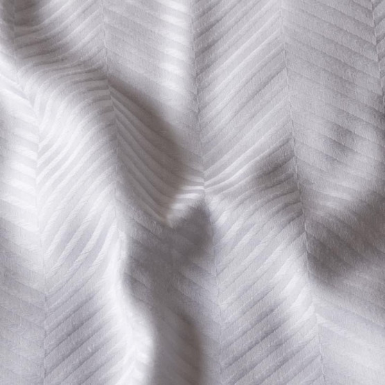 Tecido Percal 300 FIOS Jacquard Branco Chevron Largura 250cm 100% Algodão - ref 91002 des02