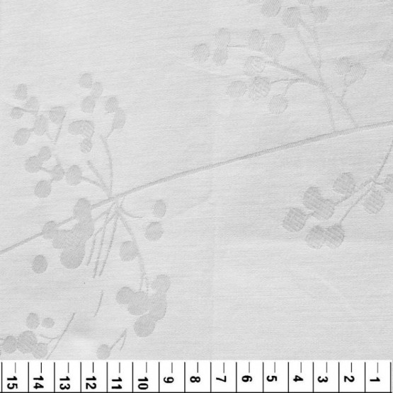Tecido Percal 300 FIOS Jacquard Branco Floral Largura 250cm 100% Algodão - ref 91004bco des04