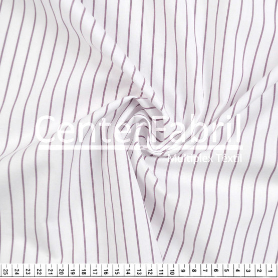 Tecido Percal  200 Fios Fio Tinto Listrado Roxo/Branco Largura 250cm 100% Algodão 120gr/m2- Conserv1-I/2-2/3-3/4-1/5-3/6-8/6-3