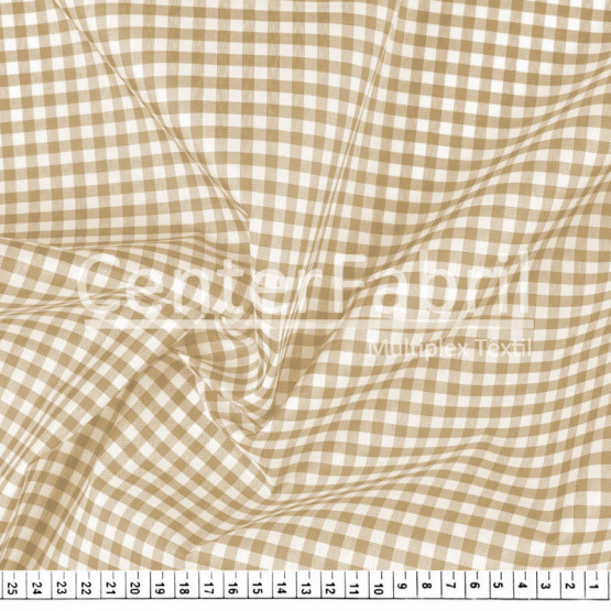 Tecido Xadrez Poly Picnic 10x10 Bege 0,5cm Largura 140cm 100%Poliester. Conserv1-I/2-2/3-3/4-3/6-1/4-1