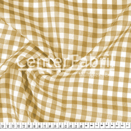 Tecido Xadrez Poly Picnic 20x20 Bege 1cm Largura 140cm 100%Poliester. Conserv1-I/2-2/3-3/4-3/6-1/4-1