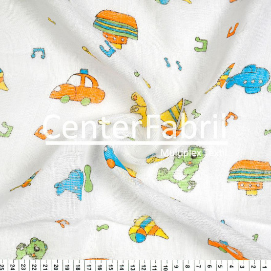 Tecido Para Fralda Estampada Larg. 65cm - STATUS -100%Algodão