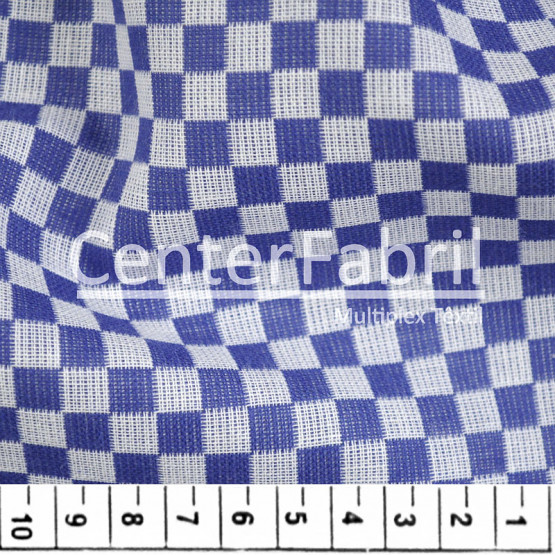 Tecido para Bordar Xadrez Vencedora Azul Larg 140cm 100%Algodão