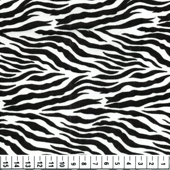 Sarja Leve Estampa de Pele de Zebra 98%algodao/2% Elastano Preço por Metro