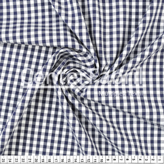 Tecido Tricoline Xadrez Vichy Azul Marinho 9XM Larg 1,50m 100%algodão Ref 1034 1041