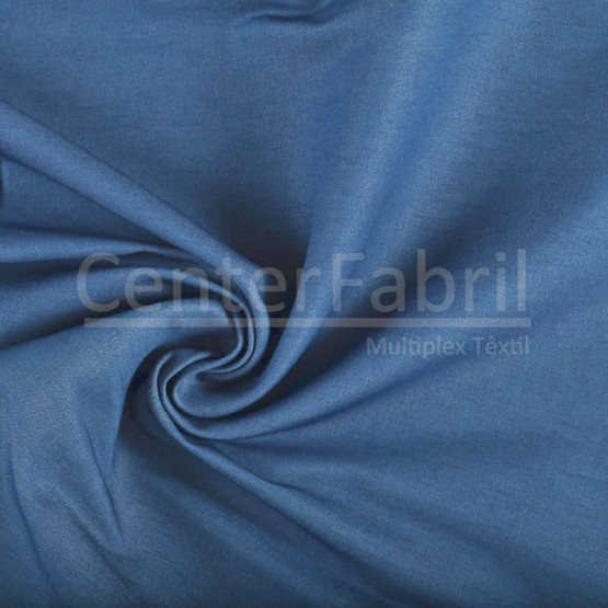 Tecido Bengaline Jeans Stretch Blue Indigo MDI Lg 145cm 77%Viscose 20%Poliamida 3%Elastano - no urdume