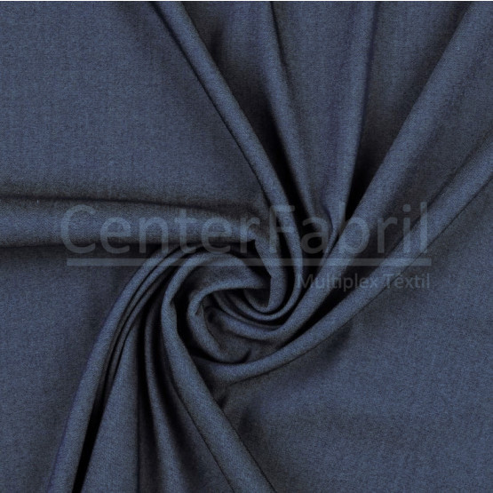 Tecido Denin Chambray Leve Garbana Azul Médio Larg 147cm 70%Viscose 27%Poliester 3%Elastano