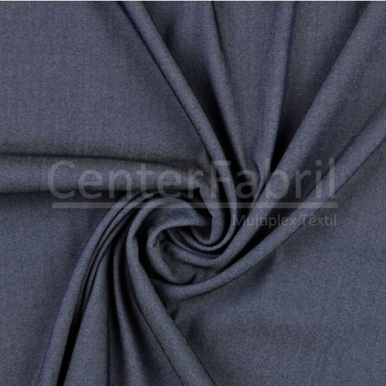 Tecido Denin Chambray Leve Garbana Azul Larg 147cm 70%Viscose 27%Poliester 3%Elastano