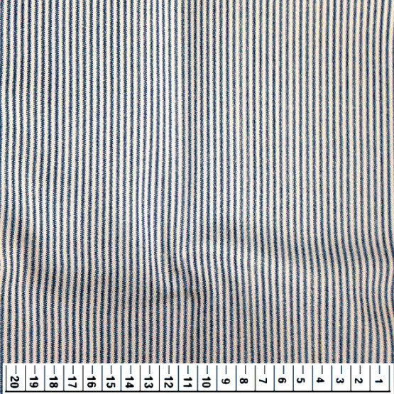Tecido Brim Mali c/Elastano Listrado Indigo Larg 160cm 99%Algodão1%Elastano 337,7 gr/m2