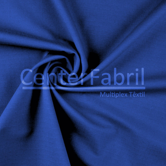 Tecido Brim Rip Stop Confort Profissional Azul Royal Larg.160cm Comp. 67%Algodão/33%Poliester - 260gr/m². Conserv1-D/2-2/3-2/5-2/6-1/6-3