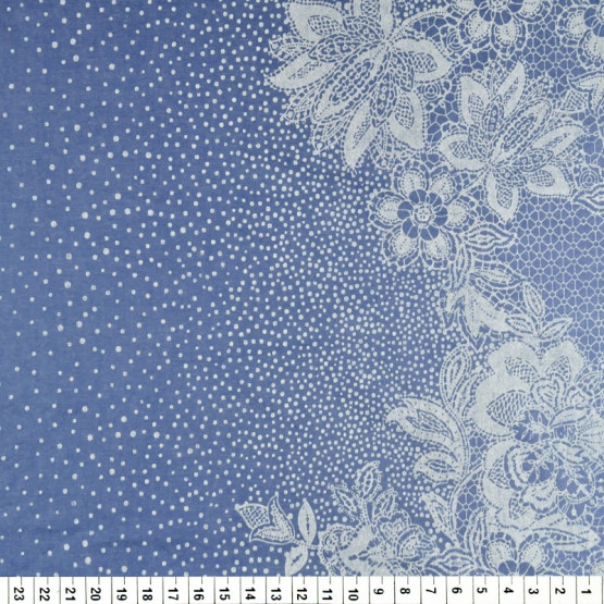 Tecido Indigo Jeans Leve Estampa Barrada 2 lados 3,9 OZ Estampado Larg 147cm 80%Algodão.20%Poliester des65cor772