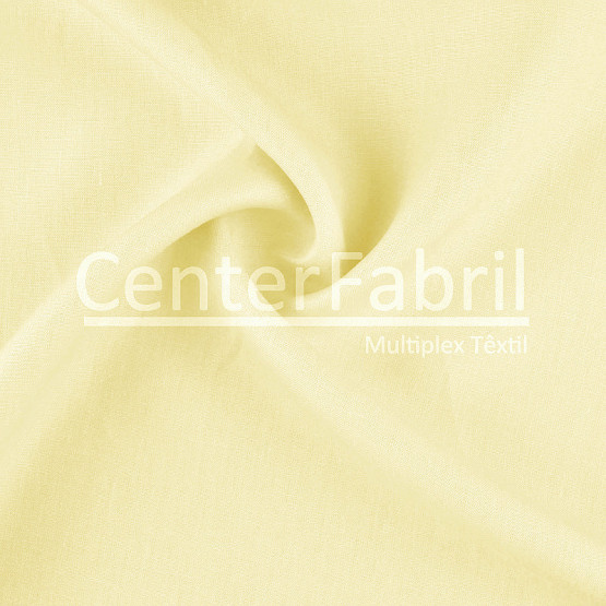 Tecido Linho Amarelo Claro Larg 150cm 100% Linho para Calça e Blazer - 215gr/m²