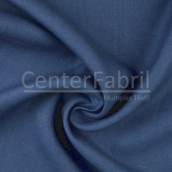 Tecido Linho Azul Royal Larg 150cm 100% Linho para Calça e Blazer - 215gr/m²