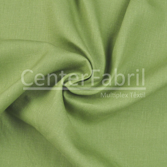 Tecido Linho Verde Larg 150cm 100% Linho para Calça e Blazer - 215gr/m²