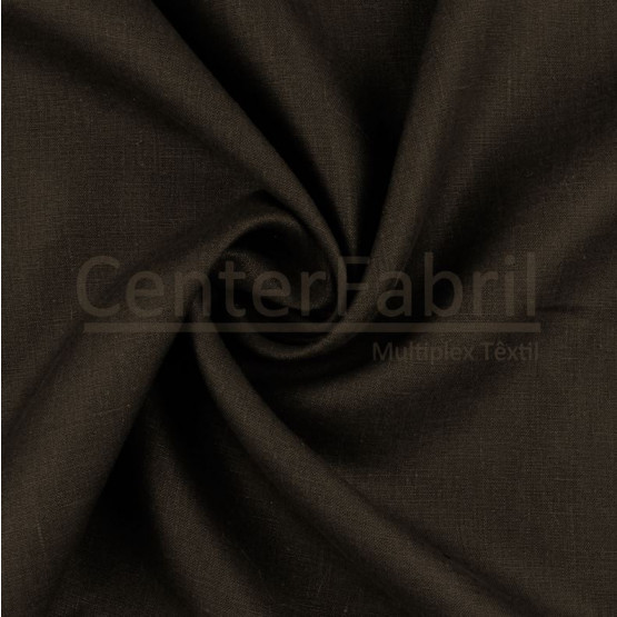 Tecido Linho Marrom Café Larg 150cm 100% Linho para Calça e Blazer - 215gr/m²