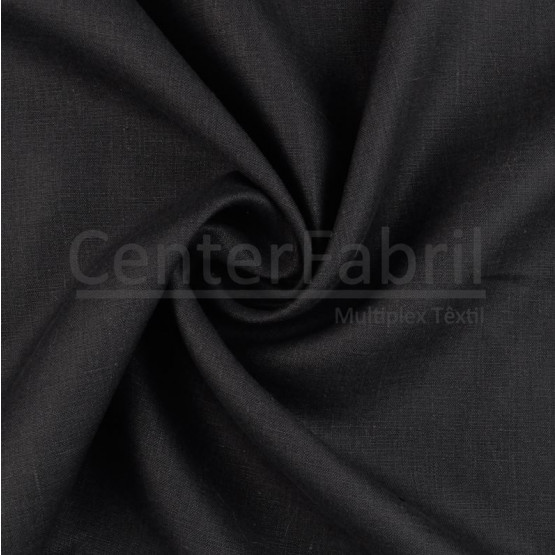 Tecido Linho Cinza Chumbo Larg 150cm 100% Linho para Calça e Blazer - 215gr/m²
