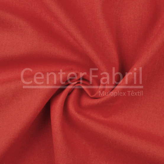 Tecido Linho c/Elastano Vermelho Scarlet -Telha cl  Largura 140cm 51%Viscose 47%Linho 2%Elastano