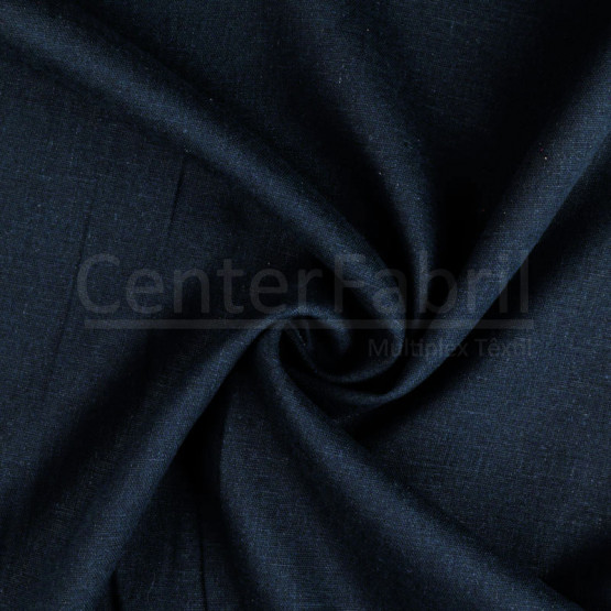 Tecido Linho c/Elastano Azul Marinho Largura 140cm 51%Viscose 47%Linho 2%Elastano