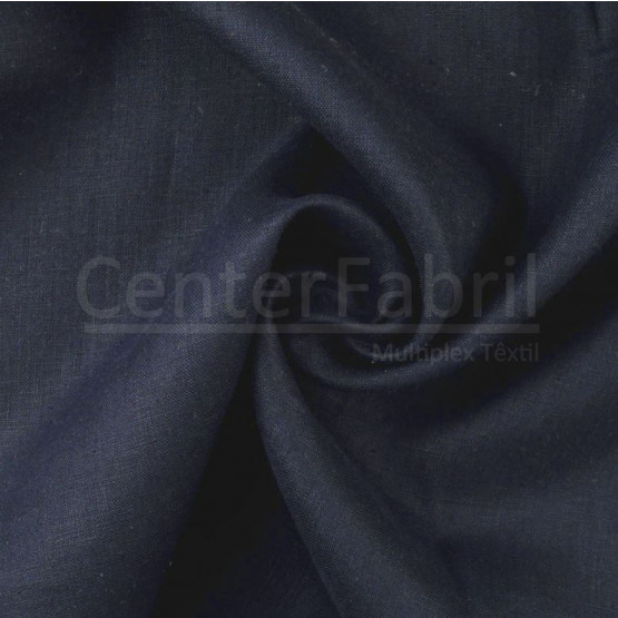 Tecido Linho Azul Marinho Larg 137cm 100% Linho para Calça e Blazer - 196gr/m²