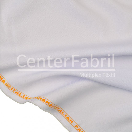 Tecido Panamá Italiano Branco Largura 150cm 100%Poliester 242gr/m2- Preço por metro. Conserv1-I/2-2/3-2/4-1/6-1/6-3